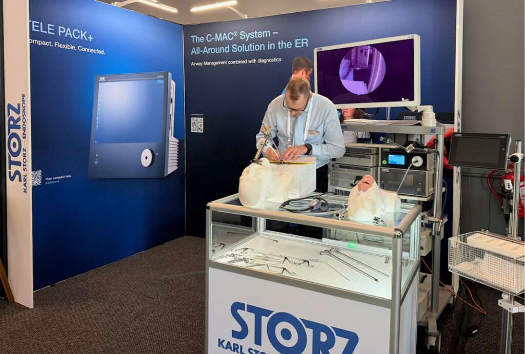Industry partner Karl Storz with AIR41 Airway Model to demonstrate visualisation equipment – ENT Congress 2026